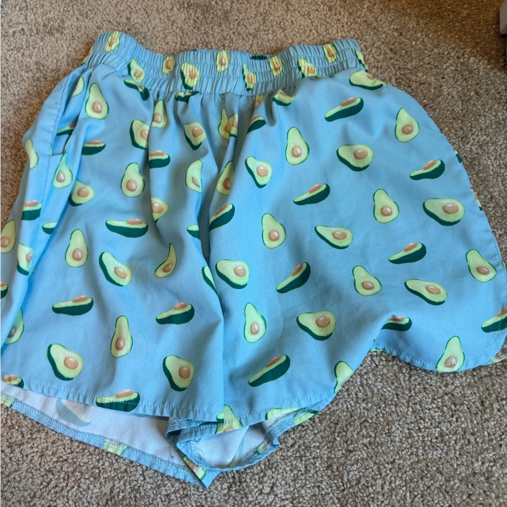 Avocado Print Blue Shorts